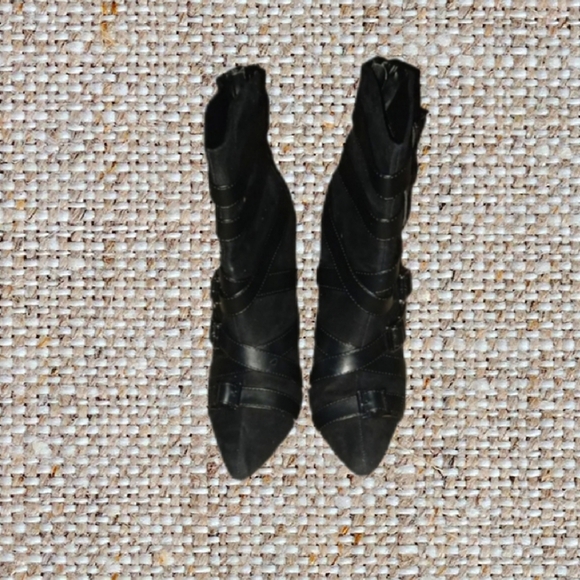 Forever Black Buckled Strap Boots - Picture 3 of 5